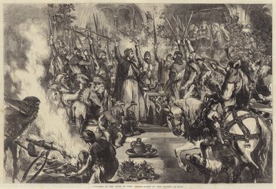 Kerstmis aan het hof van koning Arthur door John Gilbert